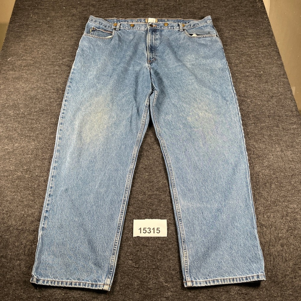 L.L.Bean Jeans Mens 46x34 Blue Denim Cotton 5-Pockets Relaxed Fit Straight Leg